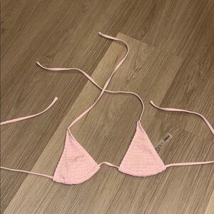 SHEIN Light Pink Ruched Bikini Top Small